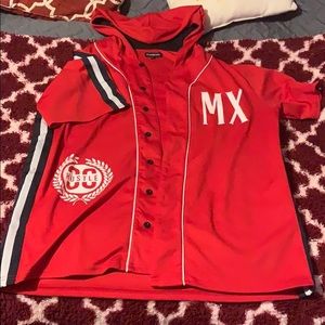 Carbon Hooded baseball shirt